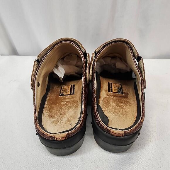 Ariat Women's 9 Brown Leather Woven Rattan Weave Slingback Clog Mules Comfort - Picture 3 of 9